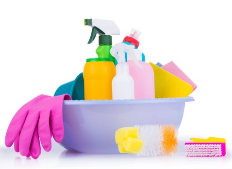Professional deep cleaning in a home interior