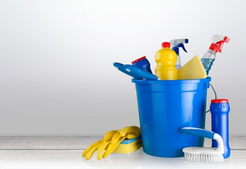 Person cleaning oven racks and interior surfaces
