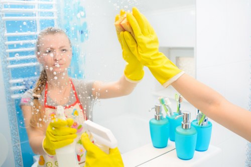 Baking soda sprinkled on a mattress for odor control